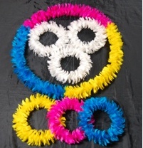 Jumbo Feather Flower Rings (Light Blue, Yellow, and Pink)