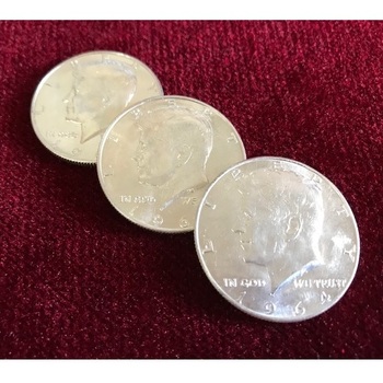 Three Multiple Shells & Coin Set-1964 Kennedy Half Dollar by Kre